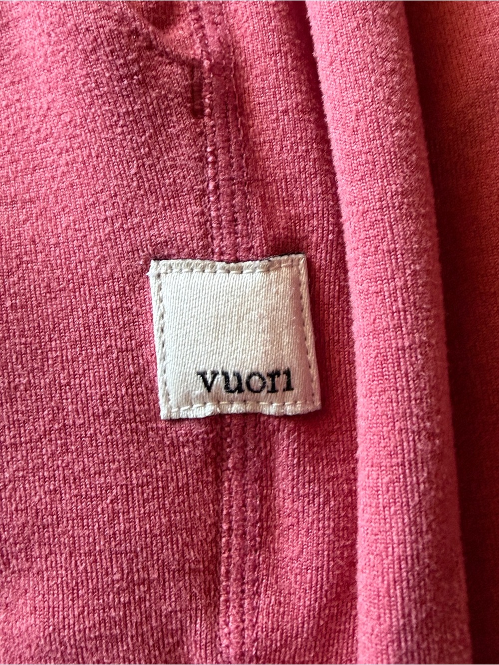 Vuori coral-pink sweatpants with stitched logo tag